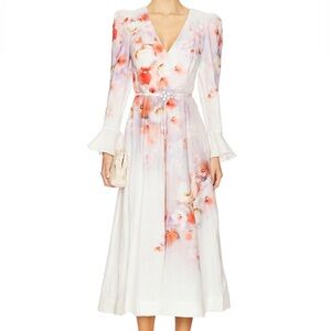 NWT Zimmermann
Crush Frill Sleeved Midi Dress size 1